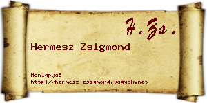 Hermesz Zsigmond névjegykártya